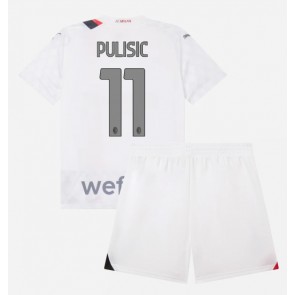 AC Milan Christian Pulisic #11 Replika Babytøj Udebanesæt Børn 2023-24 Kortærmet (+ Korte bukser)